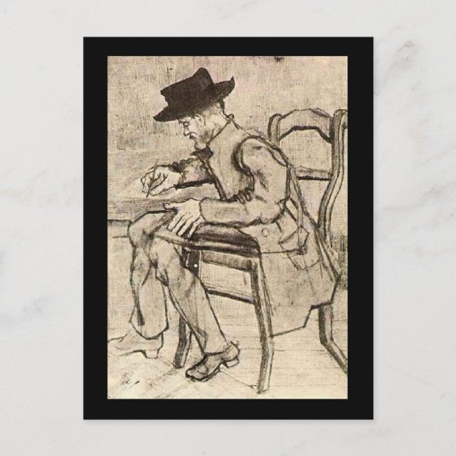 Van Gogh - Man Writing, Facing Left, Postcard (Front)