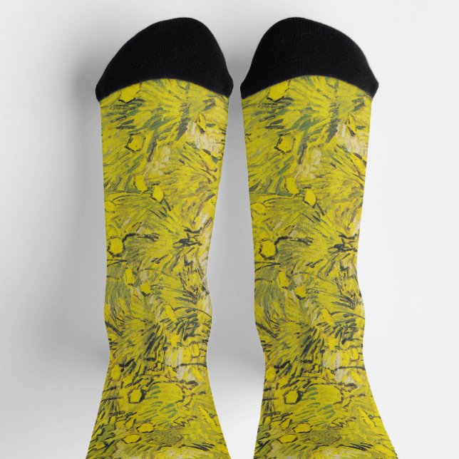 Van Gogh Meadow - Bright Yellow Wildflowers Socks (Top)