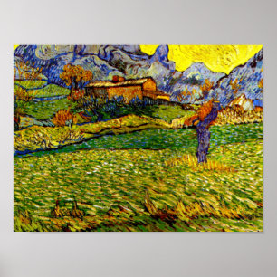 Van Gogh - Meadow in the Mountains Poster