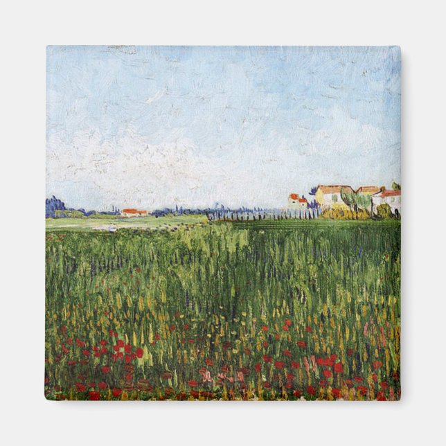 Van Gogh - Meadows with Poppies Magnet (Front)