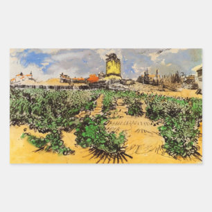 Van Gogh Mill of Alphonse Daudet at Fontevielle Rectangular Sticker