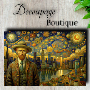 Van Gogh Modern City Decoupage Tissue Paper