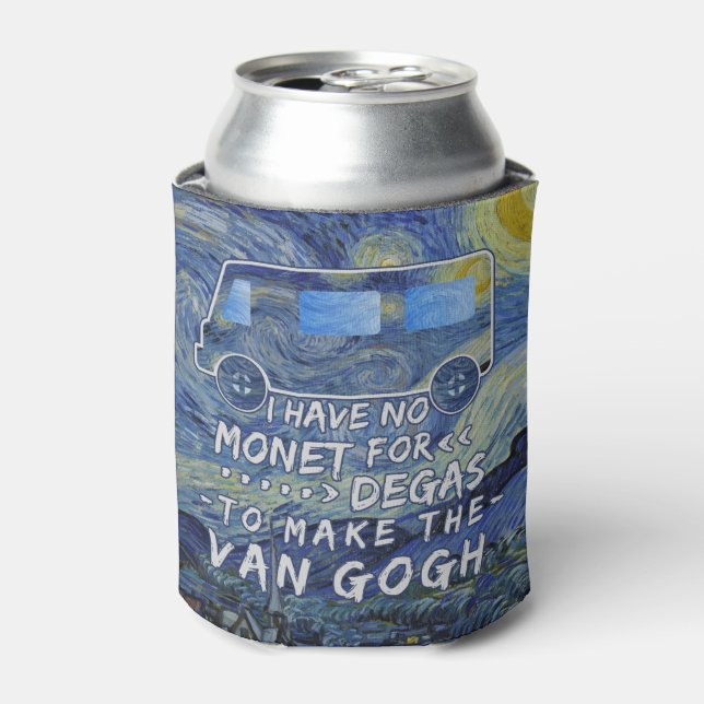 Van Gogh Monet Degas Funny Artist Pun Starry Night Can Cooler (Can Front)