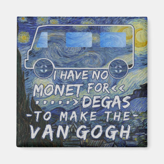 Van Gogh Monet Degas Funny Artist Pun Starry Night Magnet
