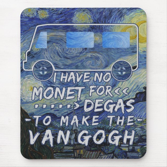 Van Gogh Monet Degas Funny Artist Pun Starry Night Mouse Mat (Front)