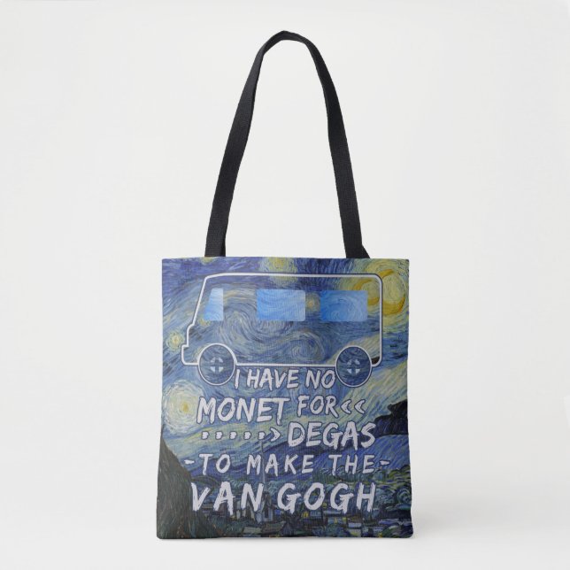 Van Gogh Monet Degas Funny Artist Pun Starry Night Tote Bag (Front)