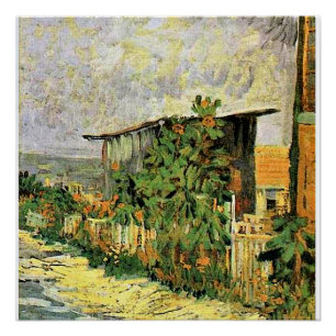 Van Gogh - Montmarte Path with Sunflowers, Poster
