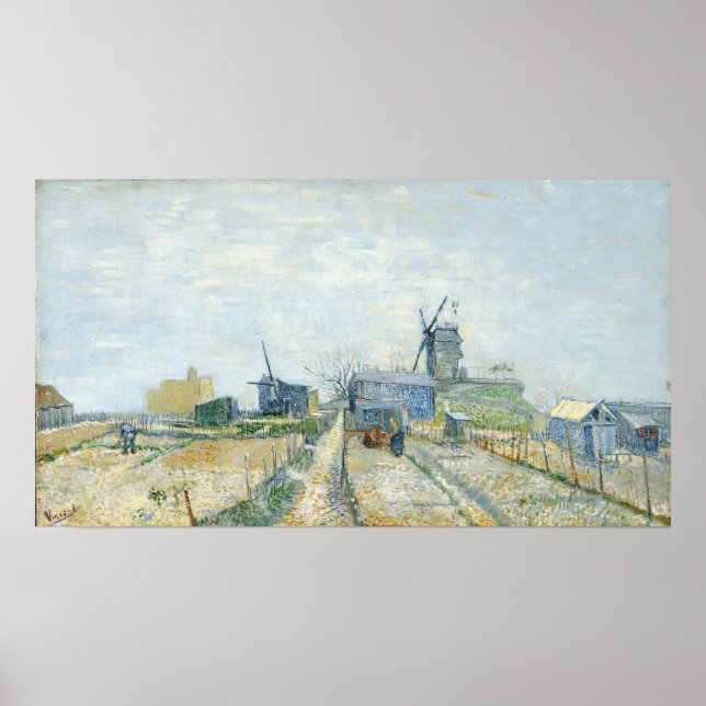 Van Gogh - Montmartre Windmills And Vegetable Gard Poster (Front)