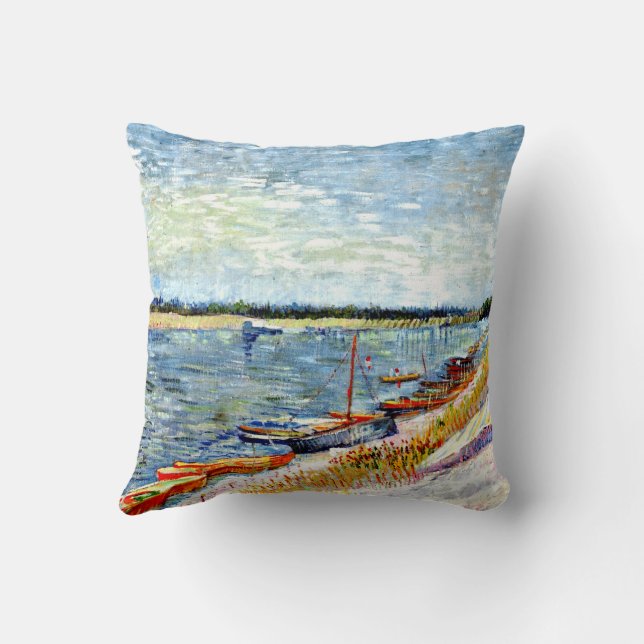 Van Gogh - Moored Boats, Cushion (Back)