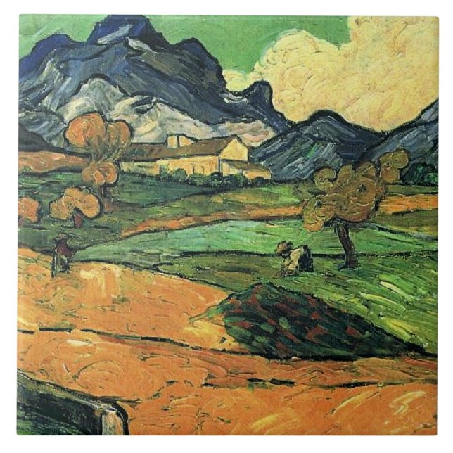 Van Gogh - Mount Gaussier, famous painting, Tile (Front)