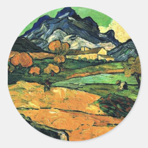 Van Gogh - Mount Gaussier with Mas de Saint-Paul Classic Round Sticker