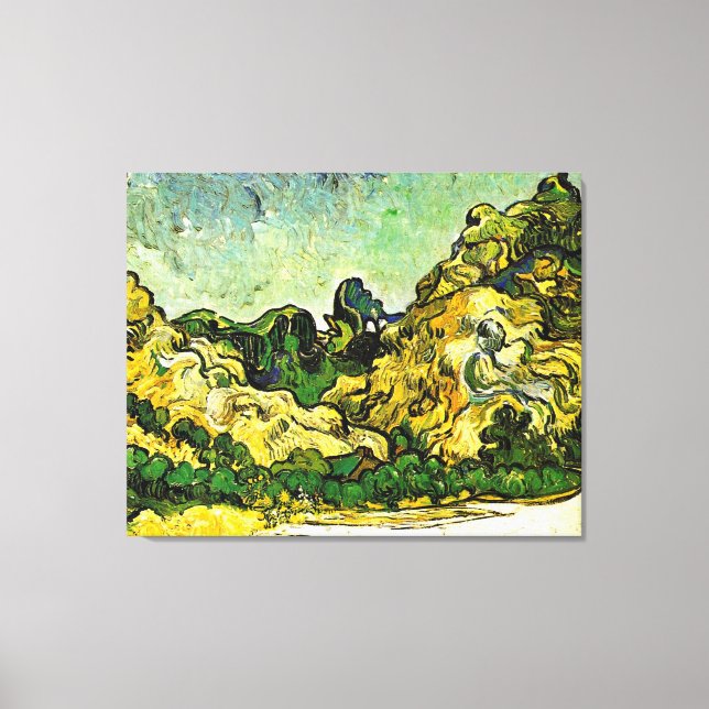Van Gogh - Mountain Landscape at Saint-Remy Canvas Print (Front)