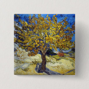 Van Gogh Mulberry Tree Impressionism Art 15 Cm Square Badge