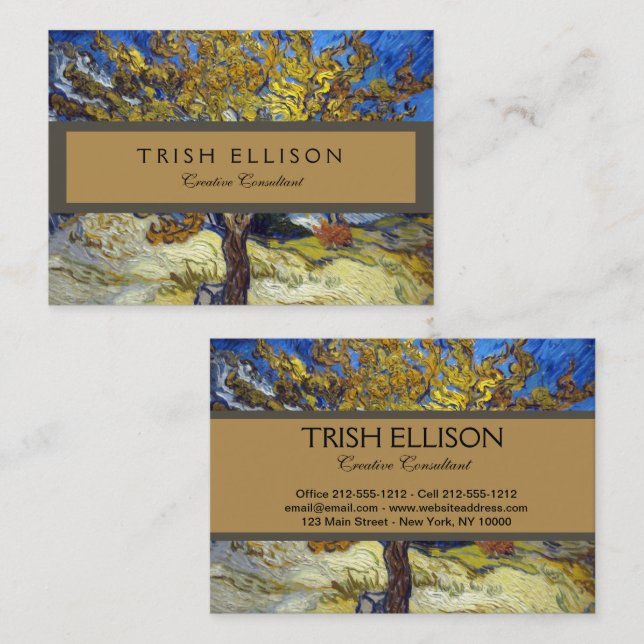 Van Gogh Mulberry Tree Masterpiece Art Business Card (Front/Back)