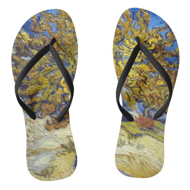 Van Gogh Mulberry Tree Masterpiece Art Flip Flops (Footbed)