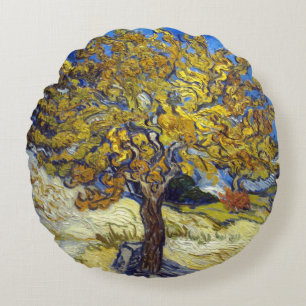 Van Gogh Mulberry Tree Masterpiece Art Round Cushion