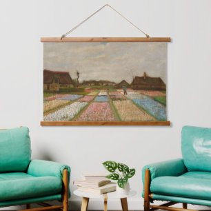Van Gogh Old Art Flower Beds In Holland Wood Wall Hanging Tapestry