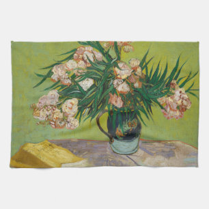 Van Gogh Oleanders Pink Floral Still Life Art Tea Towel