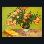 Van Gogh Oleanders Poster<br><div class="desc">Van Gogh Oleanders poster. Oil painting on canvas from 1888. Vincent Van Gogh stands as on of Western art’s great still life flower painters. Oleanders is one of Van Gogh’s most beautiful flower paintings, featuring a bouquet of oleanders in a small navy vase with bronze handle. The oleander blossoms are...</div>