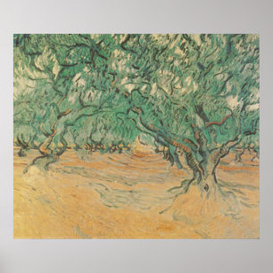Van Gogh Olive Grove - Sage Green Nature Art Poster