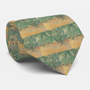 Van Gogh Olive Grove - Sage Green Nature Art Tie