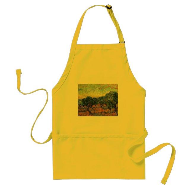Van Gogh Olive Grove with Orange Sky Standard Apron (Front)