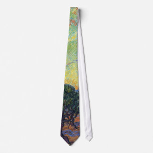 Van Gogh Olive Grove with Orange Sky Tie