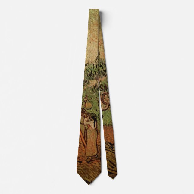 Van Gogh Olive Picking, Vintage Fine Art Tie (Front)