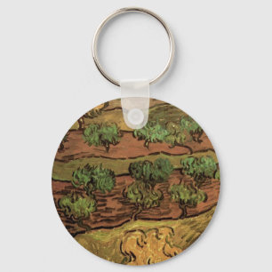 Van Gogh Olive Trees Against a Slope of a Hill Key Ring