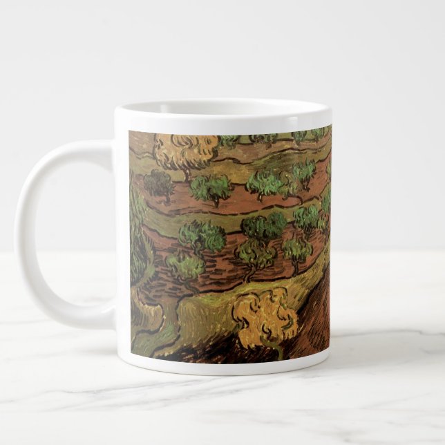 Van Gogh Olive Trees Against a Slope of a Hill Large Coffee Mug (Left)