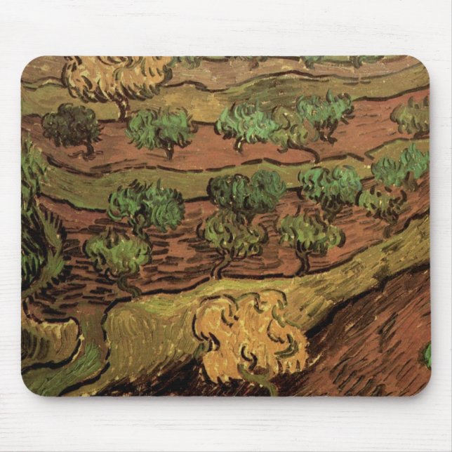 Van Gogh Olive Trees Against a Slope of a Hill Mouse Mat (Front)