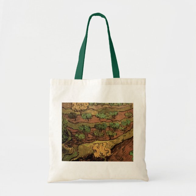 Van Gogh Olive Trees Against a Slope of a Hill Tote Bag (Front)