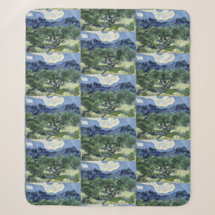 Van Gogh Olive Trees - Blue Mountain Art Sherpa Blanket