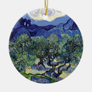 Van Gogh - Olive Trees In A Mountainous Landscape Ceramic Tree Decoration