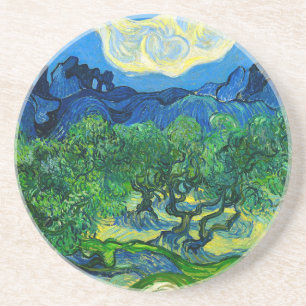 Van Gogh Olive Trees in a Mountainous Landscape Coaster