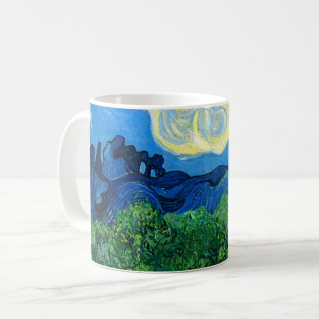 Van Gogh Olive Trees in a Mountainous Landscape Coffee Mug (Front Left)