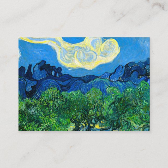 Van Gogh Olive Trees in a Mountainous Landscape Enclosure Card (Front)
