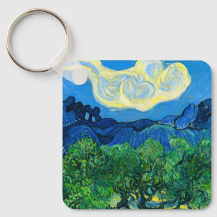 Van Gogh Olive Trees in a Mountainous Landscape Key Ring