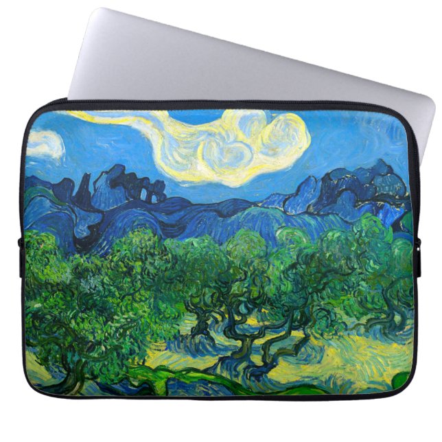 Van Gogh Olive Trees in a Mountainous Landscape Laptop Sleeve (Front)