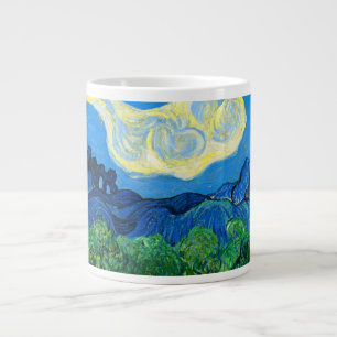 Van Gogh Olive Trees in a Mountainous Landscape Large Coffee Mug
