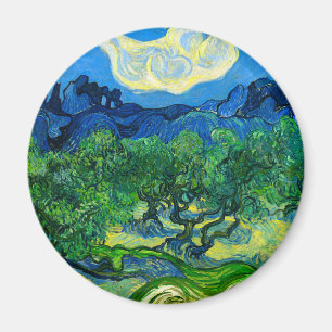 Van Gogh Olive Trees in a Mountainous Landscape Magnet