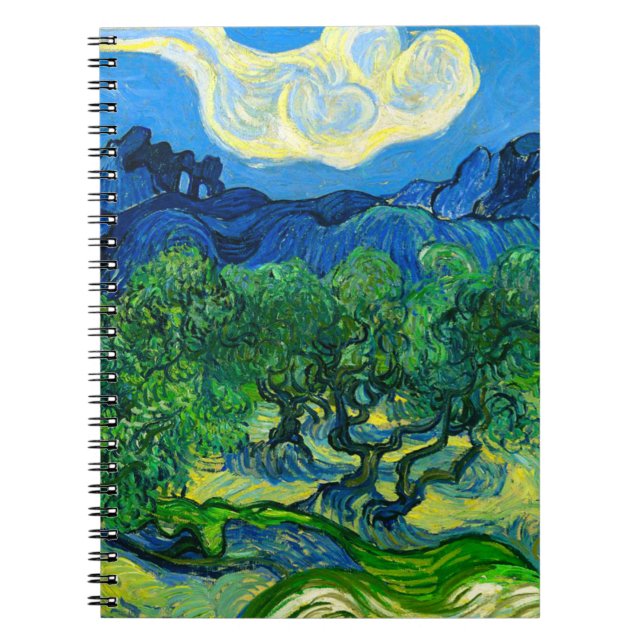 Van Gogh Olive Trees in a Mountainous Landscape Notebook (Front)