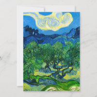 Van Gogh Olive Trees in a Mountainous Landscape