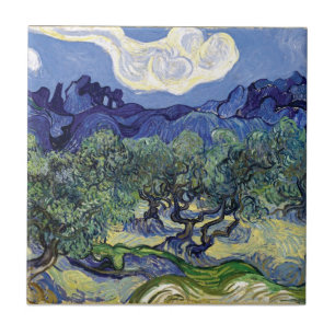 Van Gogh - Olive Trees In A Mountainous Landscape Tile