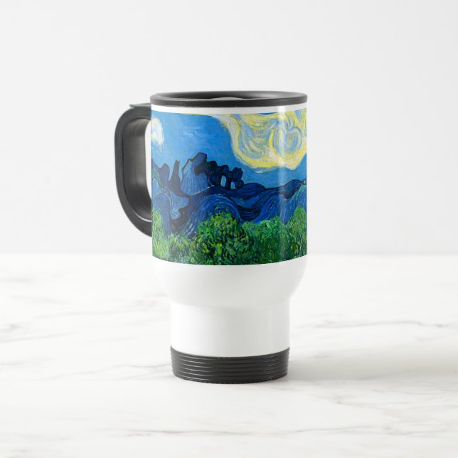 Van Gogh Olive Trees in a Mountainous Landscape Travel Mug (Front Left)