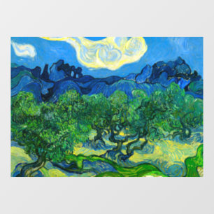 Van Gogh Olive Trees in a Mountainous Landscape Window Cling