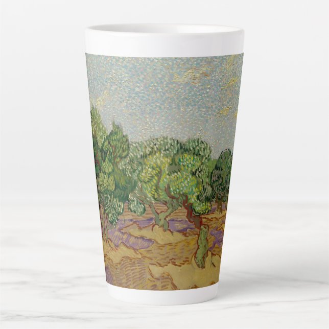 Van Gogh Olive Trees Painting Latte Mug (Front)