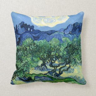 Van Gogh - Olive Trees with Alpilles Background Cushion