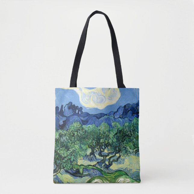 Van Gogh - Olive Trees with Alpilles Background Tote Bag (Front)
