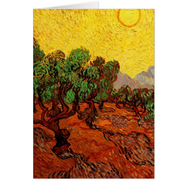 Van Gogh Olive Trees with Yellow Sky and Sun (Front)
